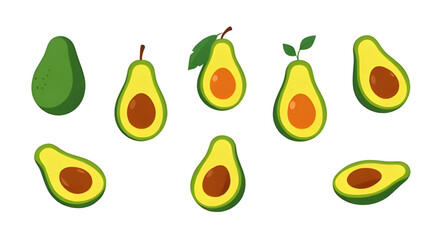 Avocado, Avocado fruit, Avocado vector, Avocado illustration, Avocado icon, Ripe avocado, Halved avocado, Sliced avocado, Whole avocado, Green avocado, Avocado with seed, Avocado clipart, Avocado draw