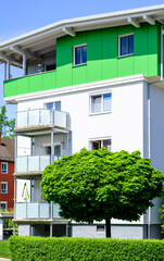 typical facade of an apartment house