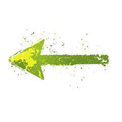 Bold Arrow with Impactful Vectors in Electric Lime Isolated on Transparent Background