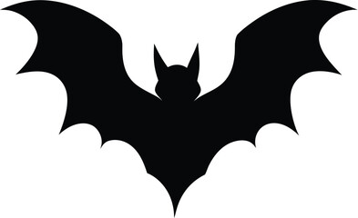 Bat flying silhouette, bat  isolated on white