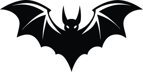 Bat flying silhouette, bat  isolated on white