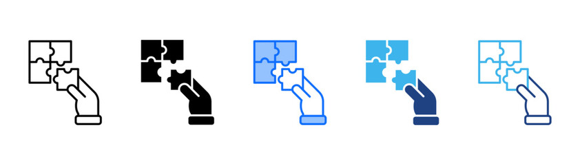 Merger Icon Set With Multiple Style Collection 