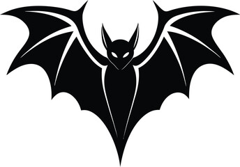 Bat flying silhouette, bat  isolated on white
