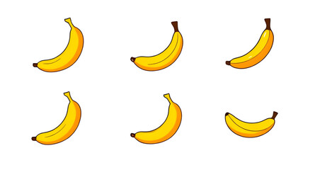 Obraz premium Banana, Banana fruit, Yellow banana, Banana vector, Banana illustration, Banana icon, Ripe banana, Cartoon banana, Banana clipart, Whole banana, Peeled banana, Banana bunch, Banana slice, Fresh banana