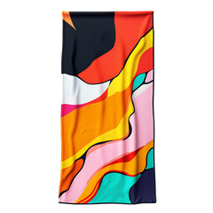 Naklejka premium Contemporary Beach Towel with Large Digital Abstract Isolated on Transparent Background