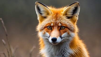 Fototapeta premium Young male fox in close-up