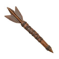 A Stitched Leather Arrow with Visible Thread and Te Isolated on Transparent Background