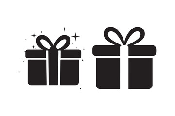 Two Gift Box Silhouette Vector