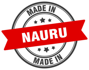 Made in Nauru round sign. Made in Nauru stamp.