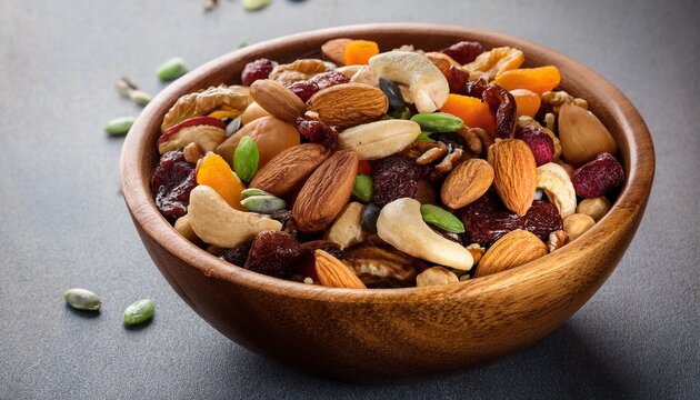 healthy eating trail mix bowl