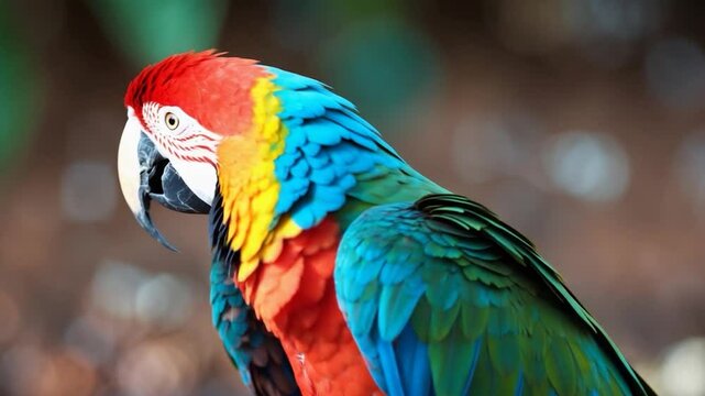 Brightly colored parrot, chatty parrot, parrot