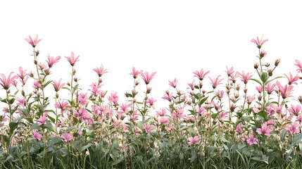 High resolution photo pink flowers meadow border