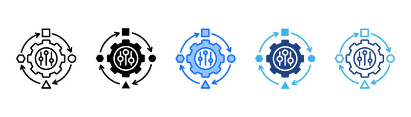 Adaptation Icon Set With Multiple Style Collection 