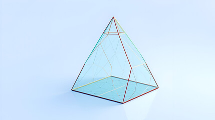 Geometry net of triangular prism. 3d solid shape in mathematics