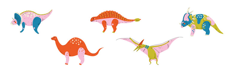 Dinosaur and Prehistoric Beast and Predator Vector Set