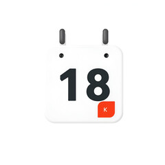 Isolated Calendar with Marked Date
