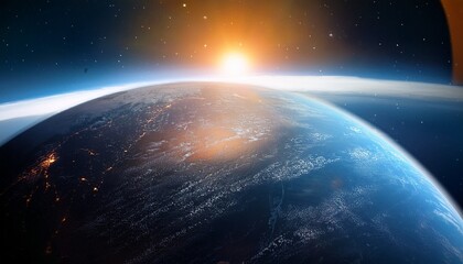 Fototapeta premium planet in space and sun