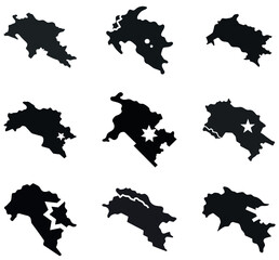 Armenia State Silhouette map icon set design