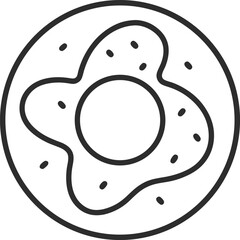 Bagel outline icon on transparent background 