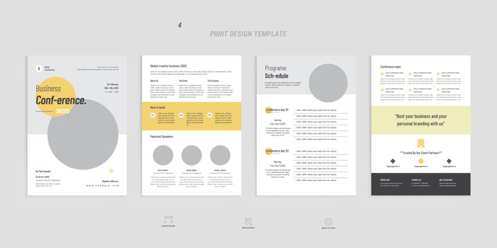 Event conference bifold brochure templates