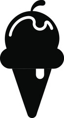Ice cream silhouette icon Vector illustration 
