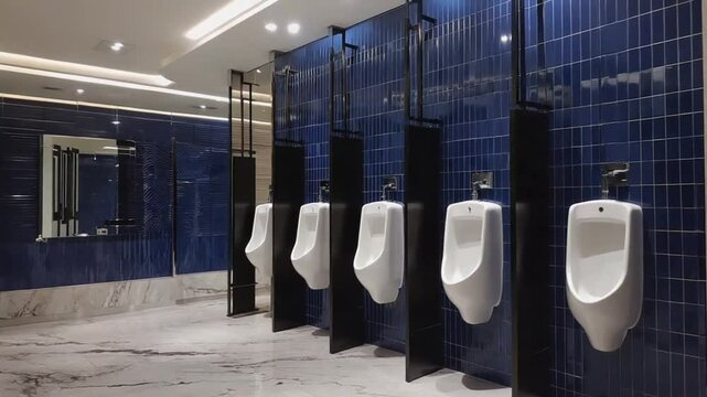 Male urinals in a restroom.