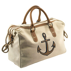 Classic Canvas Bag with Traditional Stitching and a Isolated on Transparent Background