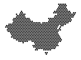 Hexagonal Grid map of China Small