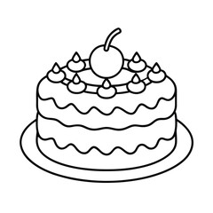 vector illustration of a cake