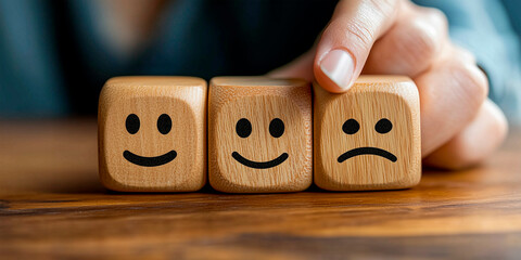 Emotional Healing and Therapy Concept with Mood Blocks

