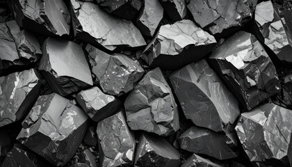 Close up of black textured rock  