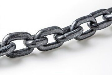 Obraz premium Metal chain on white background