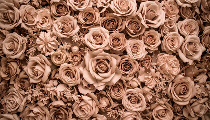 Antique roses pattern wallpape