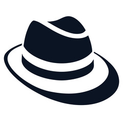 black hat Silhouette icon on white background