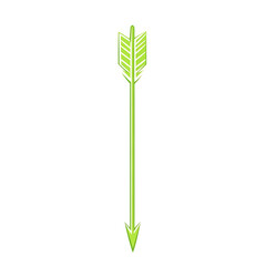 Minimalistic Arrow with Refined Contours in Lime Green Isolated on Transparent Background