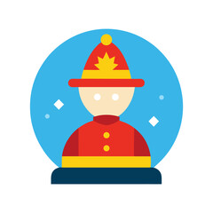 Firefighter in Snow Globe Icon