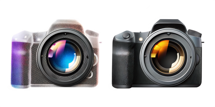  A close-up shot of a camera with the lens removed  isolated on white  background PNG 