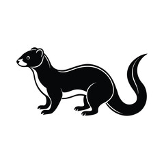 ferret pet black vector animal design