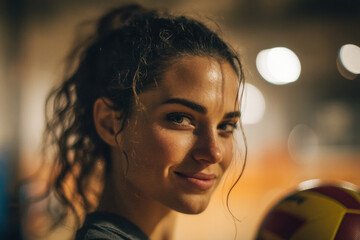 Volleyball Player Holding Ball – Athleticism, Team Spirit, and Youth Sports