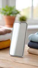 Smart mirror with ai technology recommending clothing in modern home environment