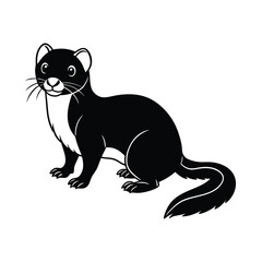 ferret pet black vector animal design