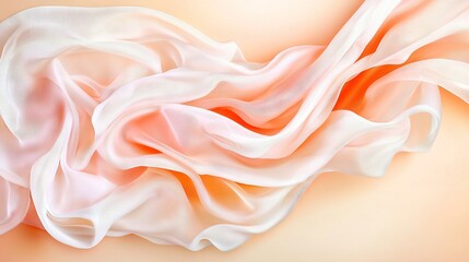 Obraz premium A close-up of a white fabric on a beige background, featuring an orange center and a pink center