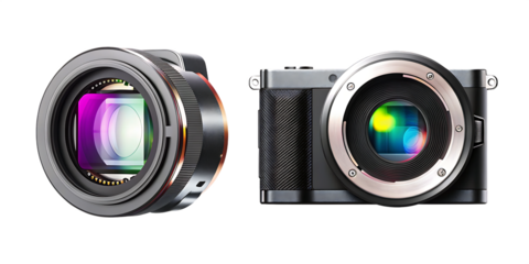  A close-up shot of a camera with the lens removed  isolated on white  background PNG 