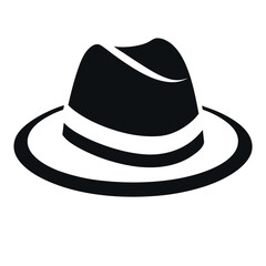 black hat vector illustration of Silhouette icon on white background