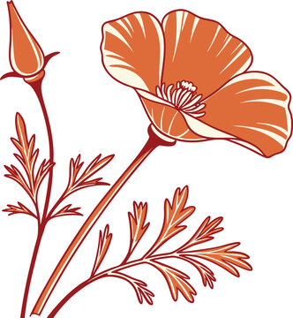 California flower clipart vector design awesome