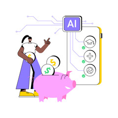 AI-Optimized Savings Goals abstract concept vector illustration.