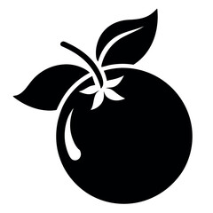 vector illustration of a tomato Silhouette icon on white background