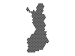 Hexagonal Grid map of Finland Small © ikurai
