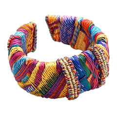 Artistic Woven Bracelet with a Freeform Design of M Isolated on Transparent Background