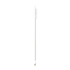 Sleek Arrow with Modern Accents in Pearlescent White Isolated on Transparent Background